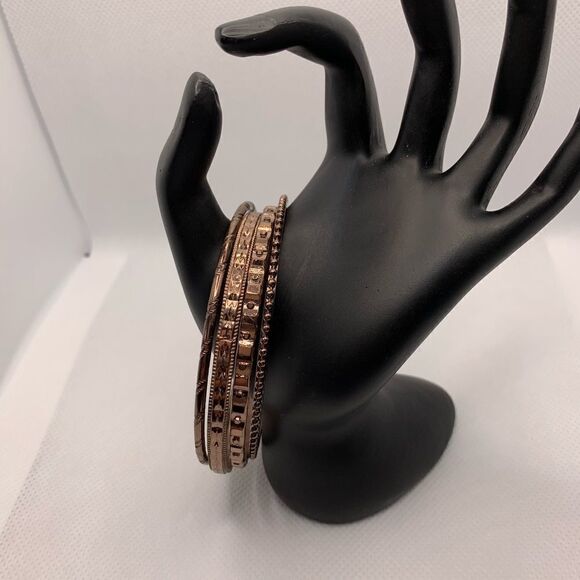 Set of 4 Rose Gold Bangles - Picture 1 of 2